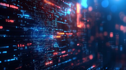 Obraz premium software developer and computer script abstract technological background in programming.