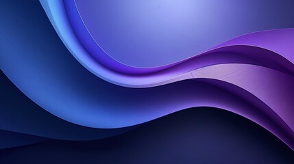 Obraz premium Vibrant abstract waves in shades of blue and purple, creating a sense of fluidity and modernity in a visually striking design. Product presentation background.