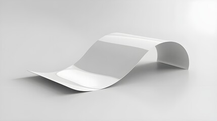 Empty White Sticker Label on Plain Background.