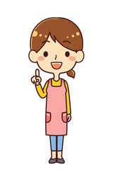 保育士　指さし　案内　左　イラスト素材