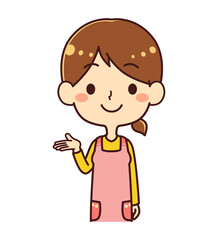 保育士　案内　左　イラスト素材