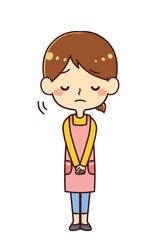 保育士 　お辞儀　謝罪　イラスト素材