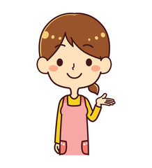 保育士　案内　右　イラスト素材