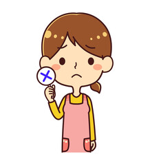 保育士　NG　×　イラスト素材