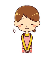 保育士 　お辞儀　謝罪　イラスト素材