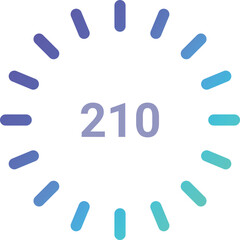 Gradient blue loading bar making a full circle and indicating progress