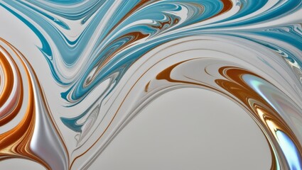 Abstract marble swirls in blue, white, and gold colors