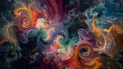 Fototapeta premium Swirling Vibrant Colors and Patterns Depicting an Alien Essence.