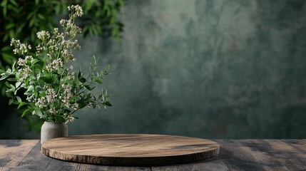 A sleek and minimalist podium product background designed for showcasing items in a modern and professional setting. The image features a clean, elegant surface with soft lighting and subtle shadows.