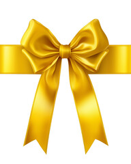 Golden Bow Isolated on Transparent Background: Festive PNG Clipart