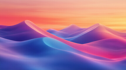 Abstract Desert Dunes background in blue and pink tones, modern desktop wallpaper
