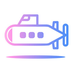 submarine Line Gradient Icon