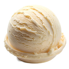 Vanilla Ice cream scoop isolated on white background, Clipping path