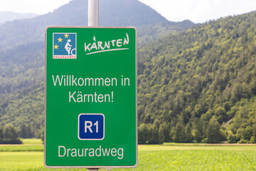 Schild Drauradweg in K&auml;rnten