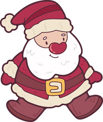 Christmas, Cute Santa, Hand Drawn, Illustration, Greeting Card