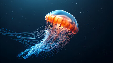 A graceful jellyfish drifting