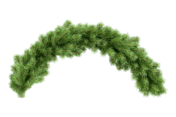 Christmas tree  garland isolated on white background