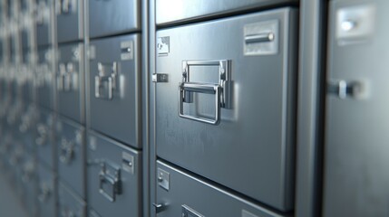 Filing Cabinet: Featuring deep drawers, this metal cabinet is ideal for the secure storage and efficient organization of essential documents and files.
