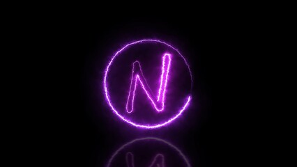 Abstract Neon Font Illustration Background.