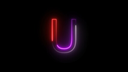 Neon Glowing Letter Illustration Background.