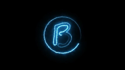 Abstract Neon Font Illustration Background.