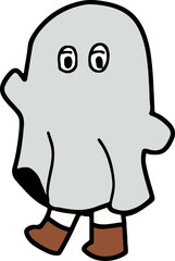 Fototapeta premium Cute Ghost Halloween slogan retro design t-shirt design.