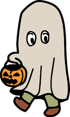 Cute Ghost Halloween slogan retro design t-shirt design.