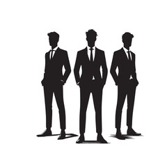 Businessman and women silhouette. Businesspeople vector design. Businesspeople standing illutration. 