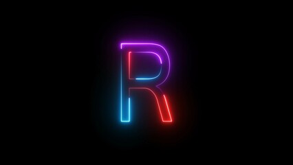 Neon Glowing Letter Illustration Background.