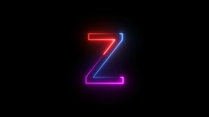 Neon Glowing Letter Illustration Background.