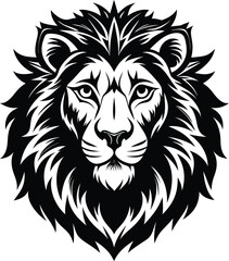 Fototapeta premium lion head black vector illustration silhouette, Print