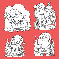 Cute children Christmas Cute hand drawn Elements Illustration cards
