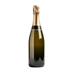 Elegant Bottle of Sparkling Wine with Gold Foil Wrapper.
