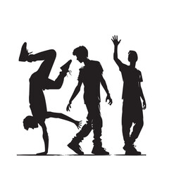 Obraz premium Parkour silhouette. Parkour vector design. Parkour jumping vector illustration.