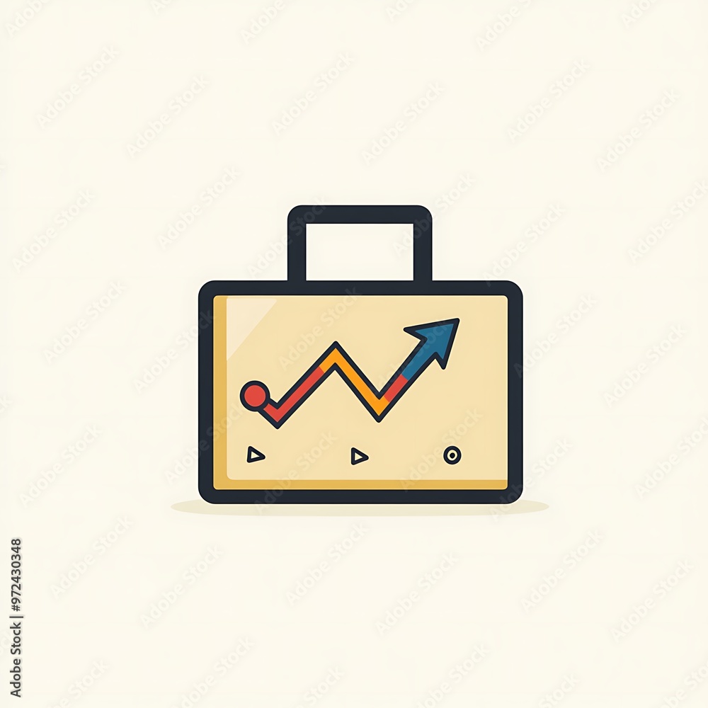 Aufkleber a briefcase with an upward trending line graph inside
