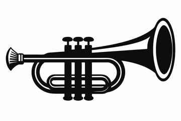 Trumpet silhouette vector, music instrument silhouette, Trumpet icon symbol vector illustration  © Trendy CraftSVG 
