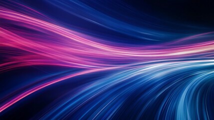 Fast-moving lines of light streak across a dark blue background, creating a modern and futuristic design. This dynamic pattern is perfect for a banner or poster.