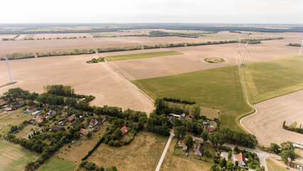 Luftbild - Ortschaft im Land Brandenburg