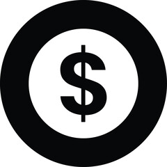 A circle with a dollar sign in the middle