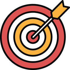 A target with a arrow pointing to the center