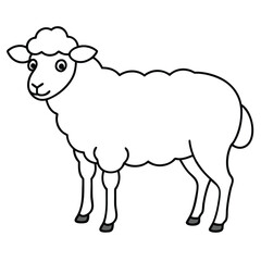 Sheep Silhouette Outline Vector.