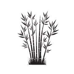 Fototapeta premium Bamboo silhouette black on white background. Bamboo vector design.