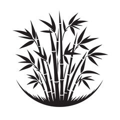 Naklejka premium Bamboo silhouette black on white background. Bamboo vector design.