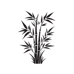 Fototapeta premium Bamboo silhouette black on white background. Bamboo vector design.