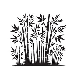 Obraz premium Bamboo silhouette black on white background. Bamboo vector design.