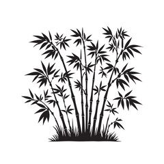 Naklejka premium Bamboo silhouette black on white background. Bamboo vector design.