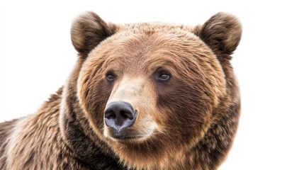 Fototapeta premium Grizzly. Brown bear isolated on white background. Wildlife. Predatory animal.