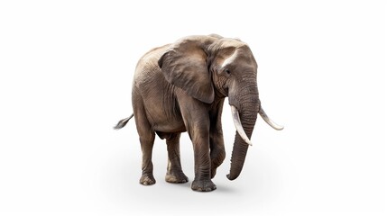 Fototapeta premium Elephant isolated on white background. Herbivorous mammal. Wildlife. Wild animal.