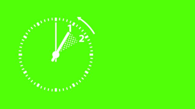 Animated illustration of a clock showing the time change when daylight savings time ends in the fall from two o'clock to one o'clock in the United States.