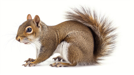 Obraz premium Squirrel isolated on white background. Wild mammal. Wild animal. Mammals. Rodent.
